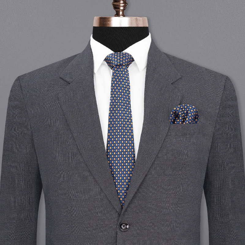 Gravel Gray Plaid Single Breasted Blazer Sharp Men's Italian