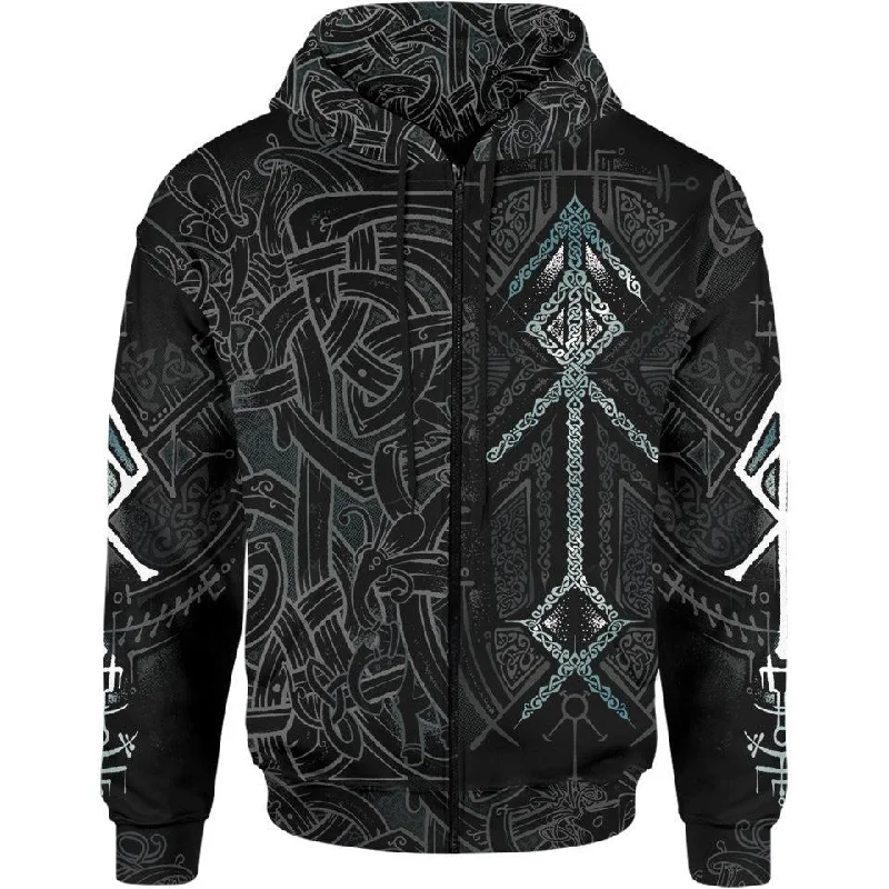 Runes of Loki Zip Hoodie Youthful Men's Pop