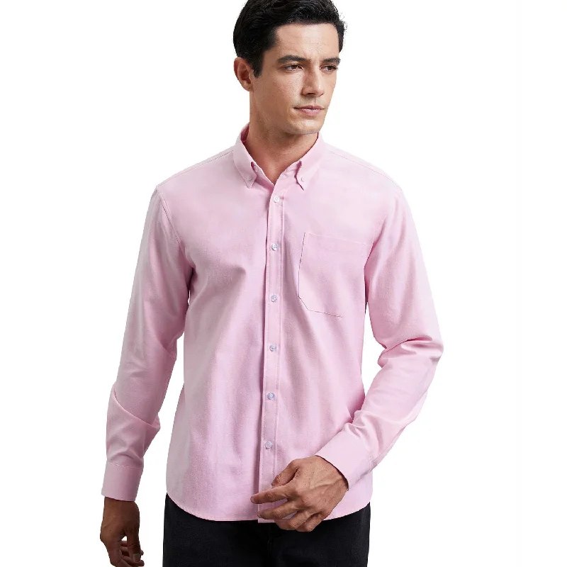 Men's Dress Shirt with Pocket - PINK Casual Men's Japanese 