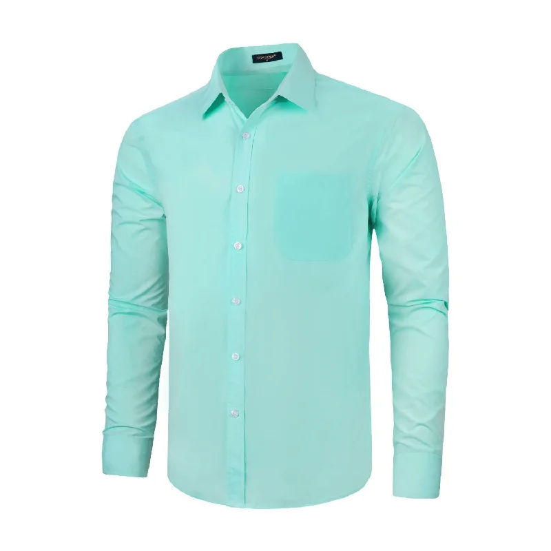 Men's Dress Shirt with Pocket - CYAN BLUE Dynamic Men's Moto