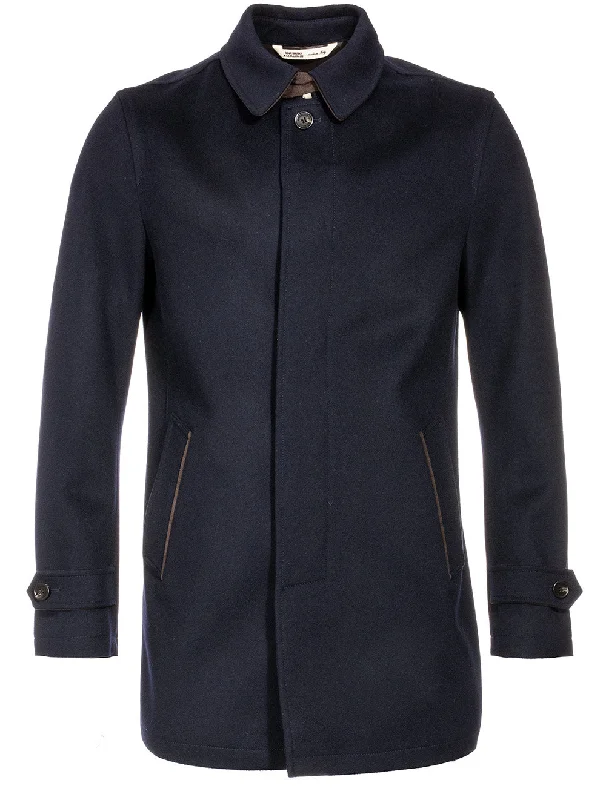 New Eros Coat Navy Polished Men's Satin