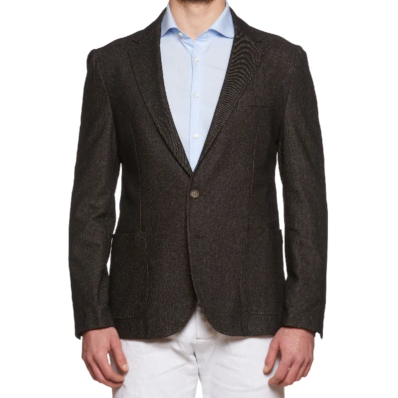 VINCENZO PALUMBO Napoli "Alfred" Brown Wool Jacket EU 56 NEW US 46 Slim Fit Artistic Men's Avant