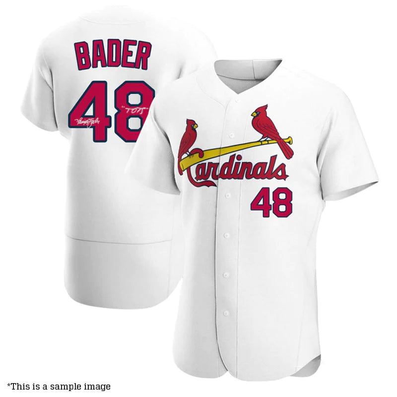 Harrison Bader Autographed "TOTS" White Authentic Cardinals Jersey Refined Men's Hand