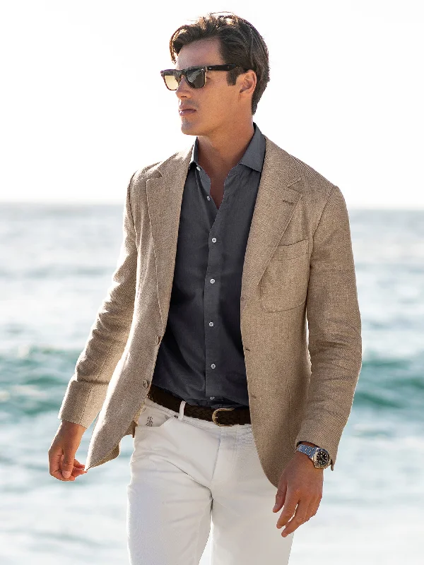 Woven Linen Jacket Casual Men's Japanese 