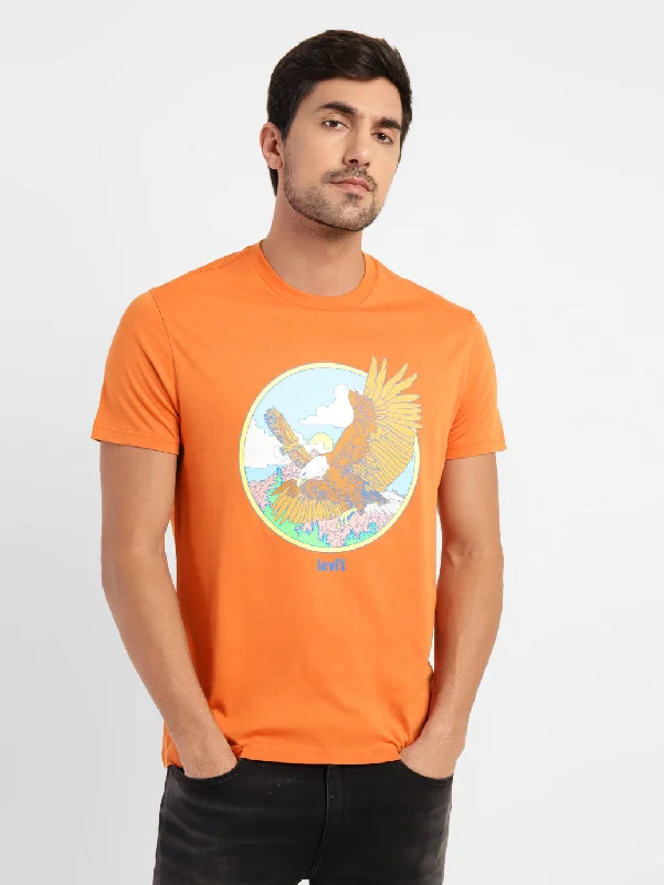 Men's Graphic Print Regular Fit T-shirt Relaxed Men's Beach