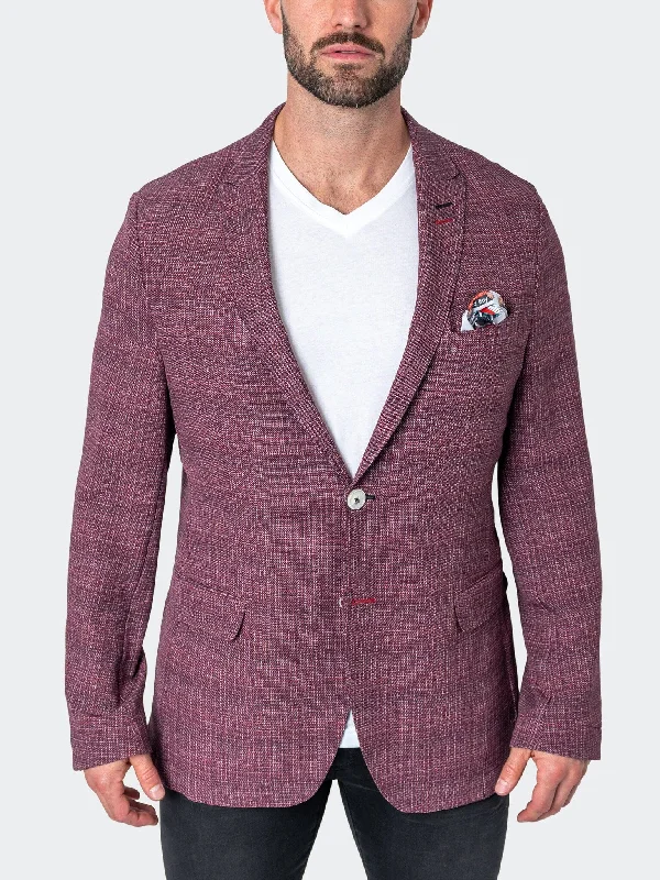 Blazer Unconstructed Grid Red Classic Men's Pin