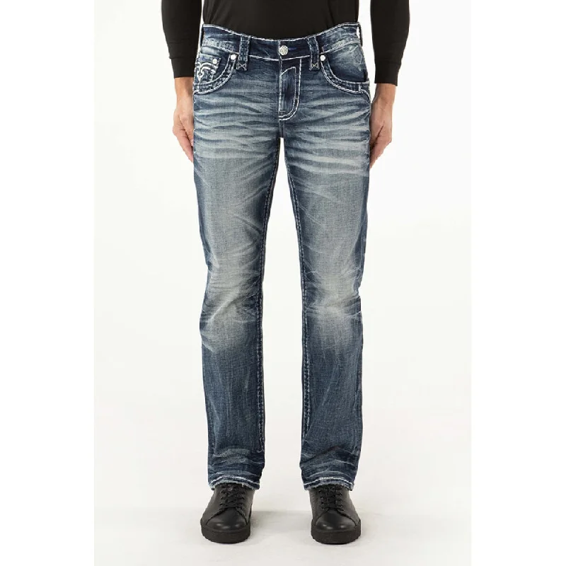 Rock Revival Mens Porter Straight Jeans - RP3910J201R Confident Men's Power