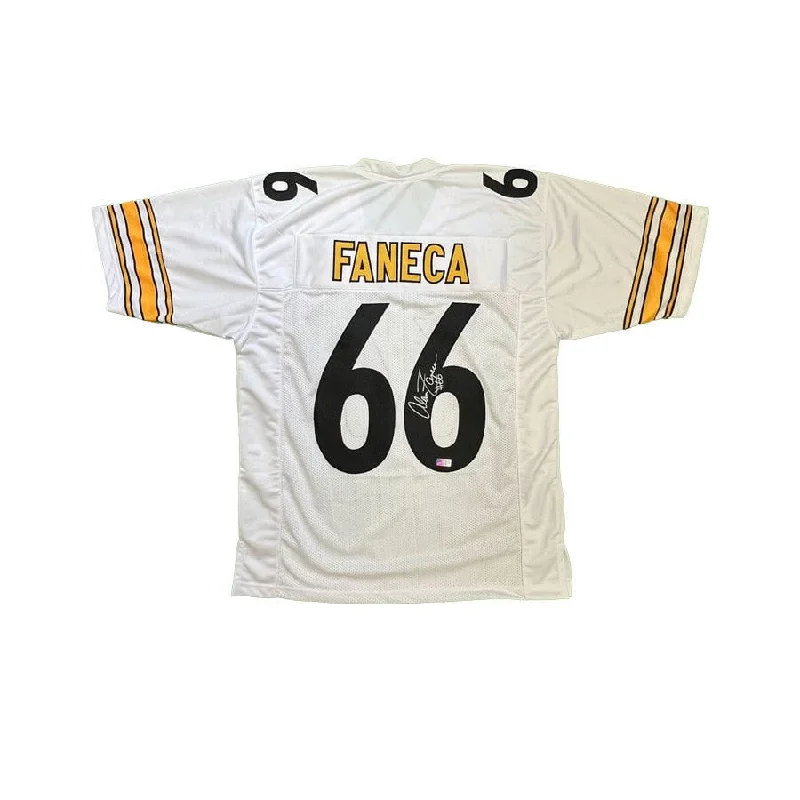 Alan Faneca Signed Custom White Away Football Jersey Sophisticated Men's 