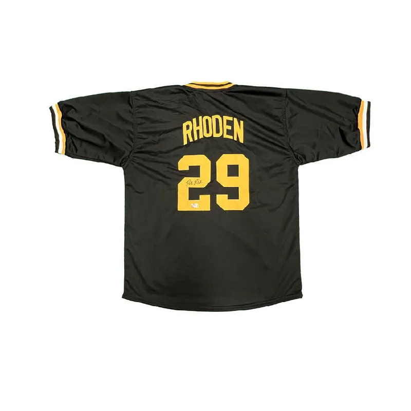 Rick Rhoden Signed Custom Black Baseball Jersey Bohemian Men's Free