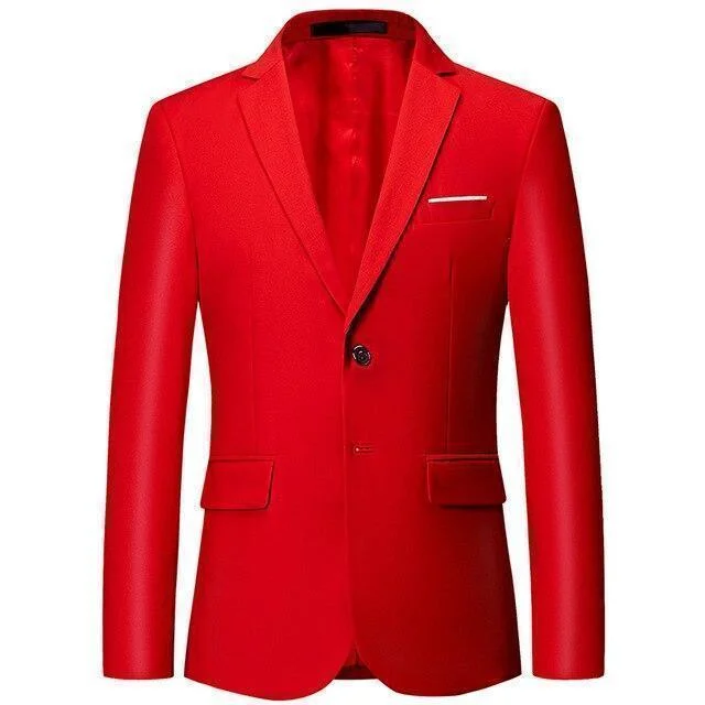 Men Blazer - 2-Button Formal Blazer Streetwear Style