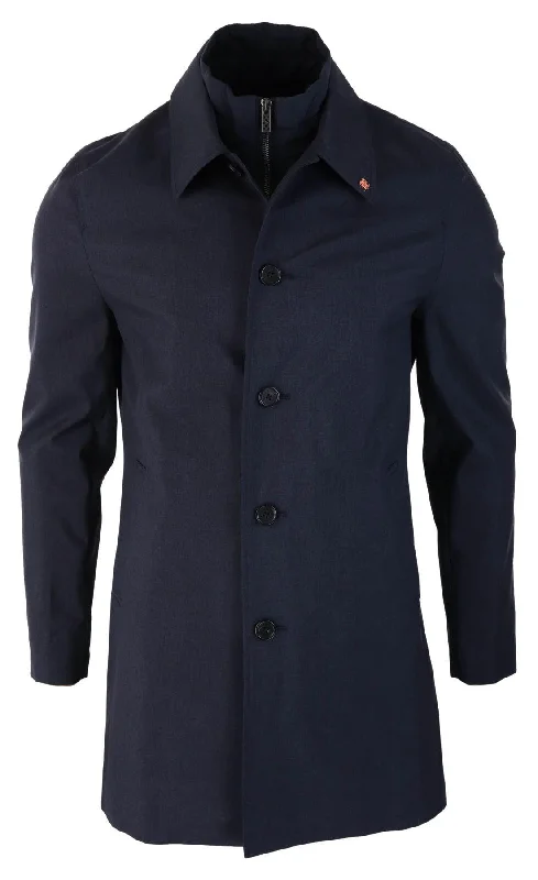 Mens Smart Casual Brando Mac Overcoat Jacket High Collar Zip Button 3/4 Elegant Men's Formal 