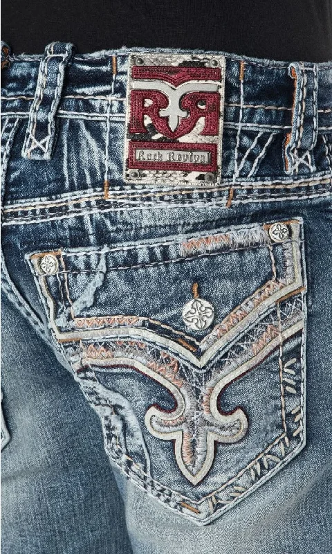 Rock Revival Men's Jimmie J203R Straight Jean Unique Men's Patch