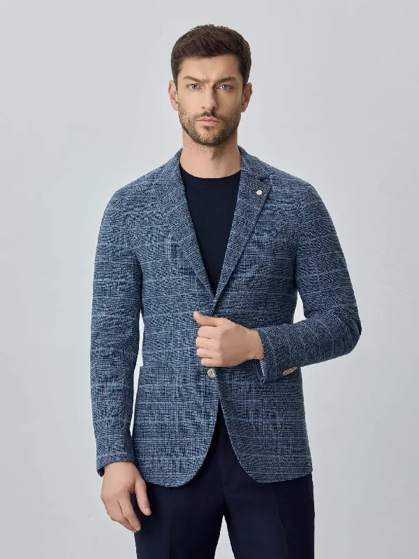 Luxeleisure Edition comfort plaids blazer Polished Men's Satin