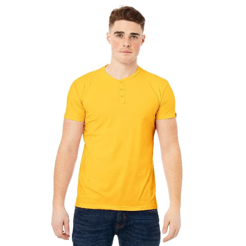 X RAY Men's Basic Henley Neck Short Sleeve T-Shirt Modern Men's 