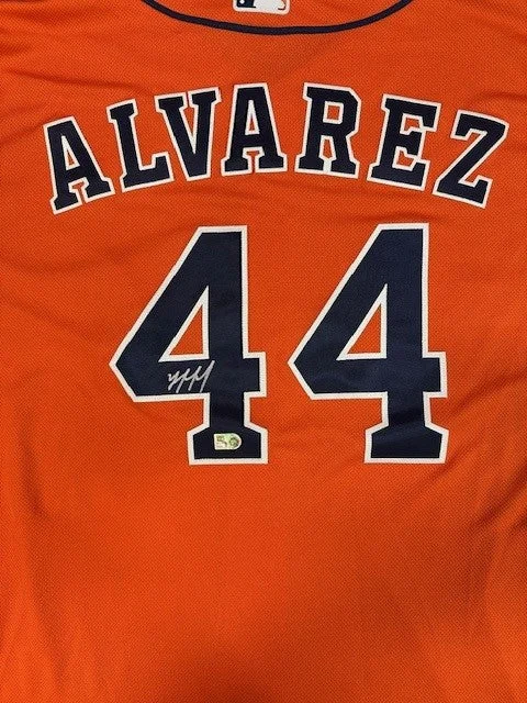 Yordan Alvarez Houston Astros Autographed Authentic Orange Jersey Casual Men's Loose