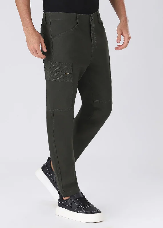 Jade Green Zip Cargo Pants Dynamic Men's Glow