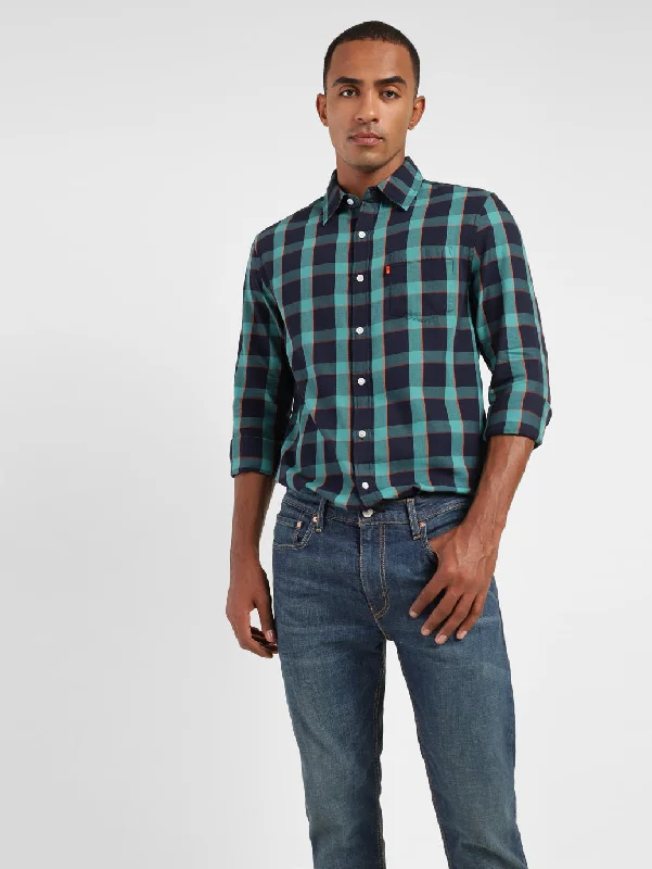 Men's Checkered Slim Fit Shirt Earthy Men's Hemp