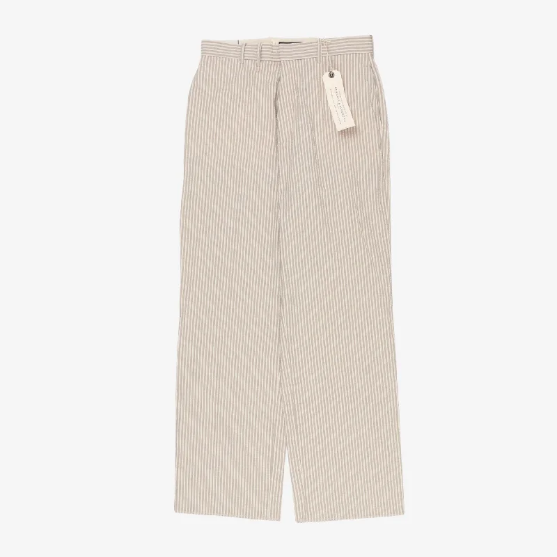 Striped Seersucker Pant Sleek Men's Contemporary 