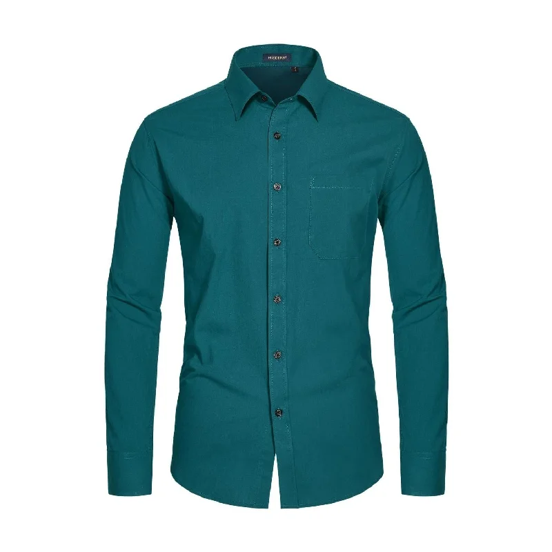 Men's Dress Shirt with Pocket - G-TEAL Bohemian Men's Free