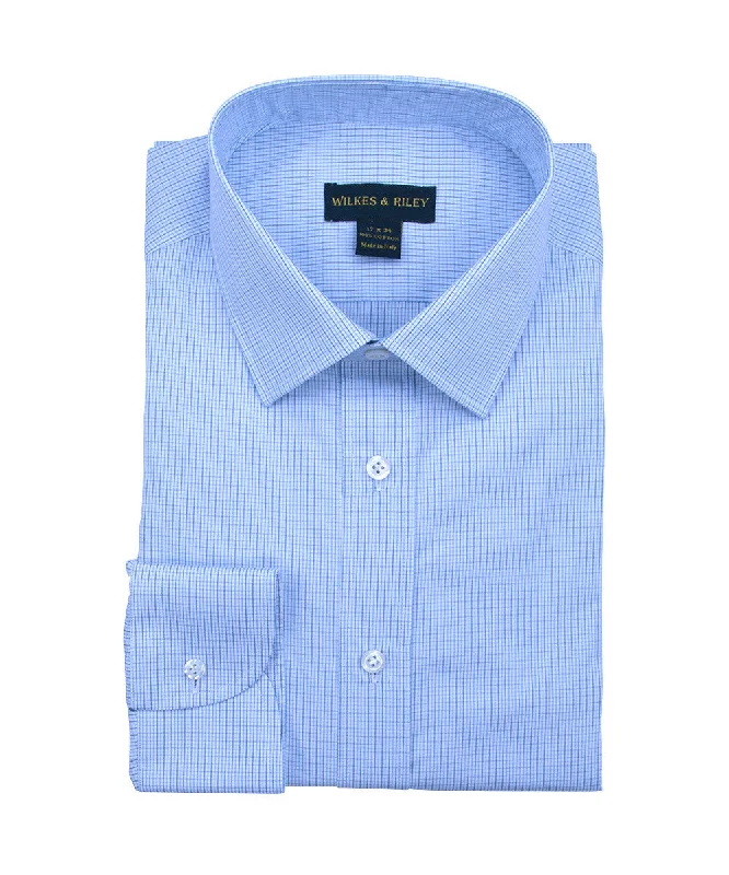 Tailored Fit Mini Check w/ Spread Collar Practical Men's Quick