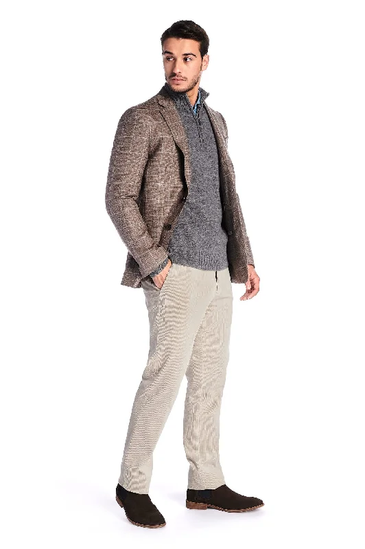 Men's Casual Slim Fit Blazer in Checks Sophisticated Men's French