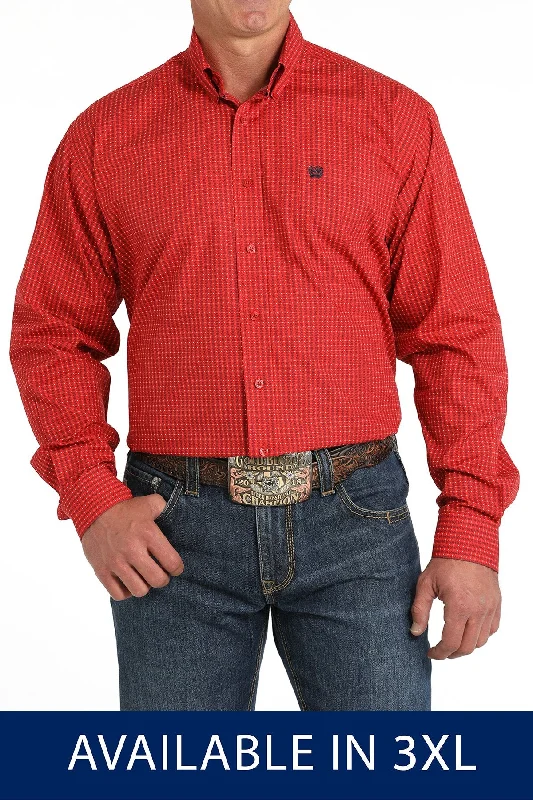 Cinch Men's Red Money Print Shirt Sophisticated Men's 