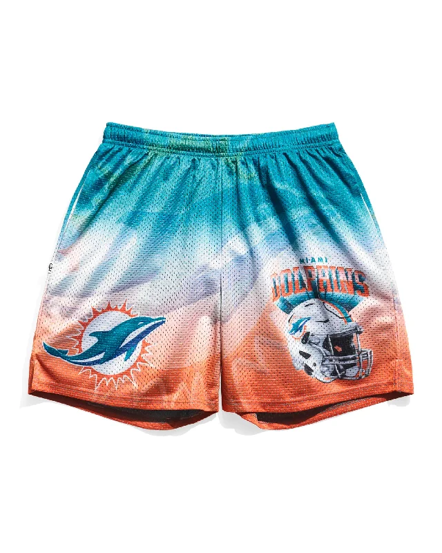 Miami Dolphins Helmet Fanimation Retro Shorts Tough Men's Tactical