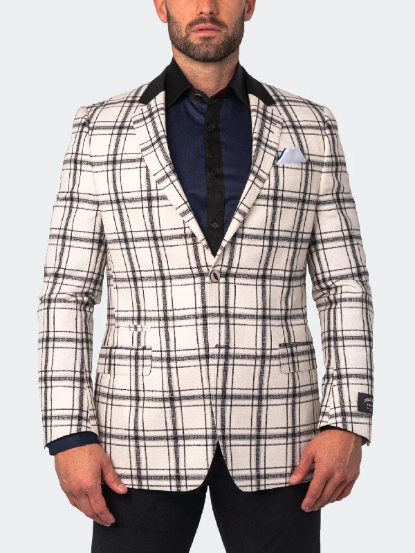 Blazer Socrate Evo SpringCheck White Dapper Men's 1920S