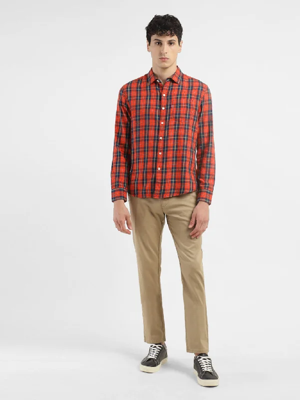 Men's Checkered Slim Fit Shirt Tough Men's Military