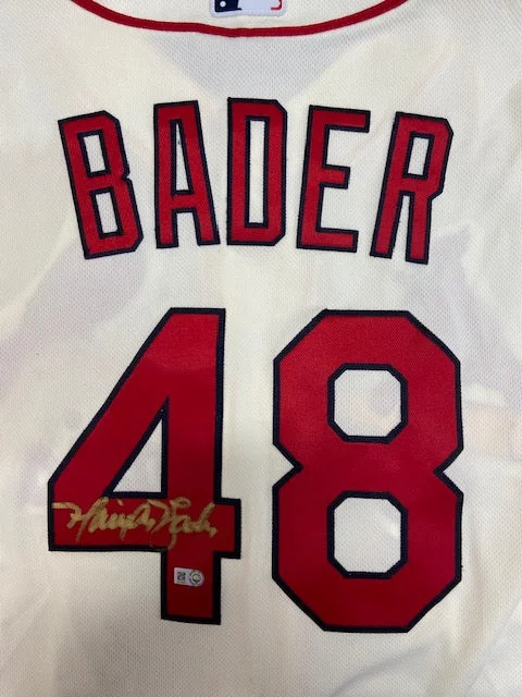 Harrison Bader Autographed Ivory Authentic Cardinals Jersey Athletic Men's Compression