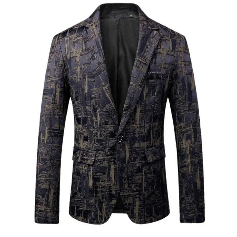 Men Blazer - Geometric Blazer Masculine Men's Thick