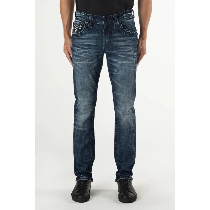 Rock Revival Mens Mckenzie Alt Straight Jeans - RP3898A203R Sleek Men's Contemporary 