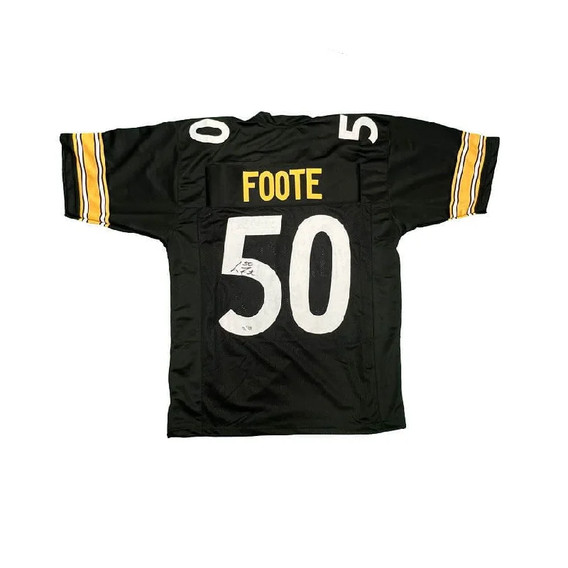 Larry Foote Signed Custom Black Football Jersey Organic