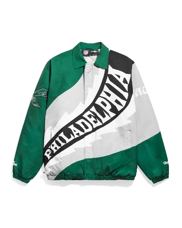 Philadelphia Eagles Kelly Green Saw Blade Puffer Jacket Dynamic Men's Moto