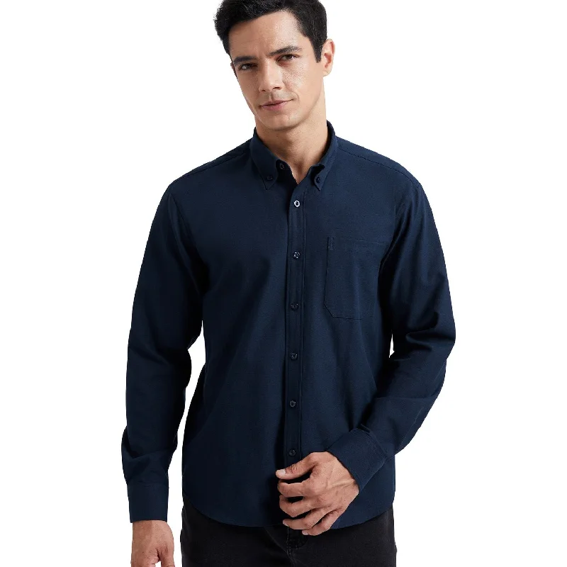 Men's Dress Shirt with Pocket - NAVY BLUE Luxurious Men's High