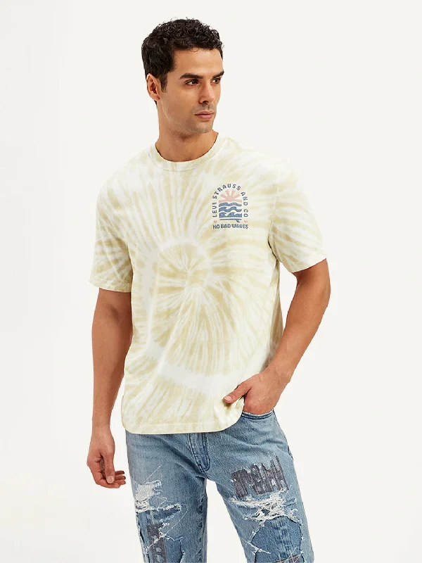 Men's Tie-Dye Crew Neck T-Shirt Trendy Men's Bucket