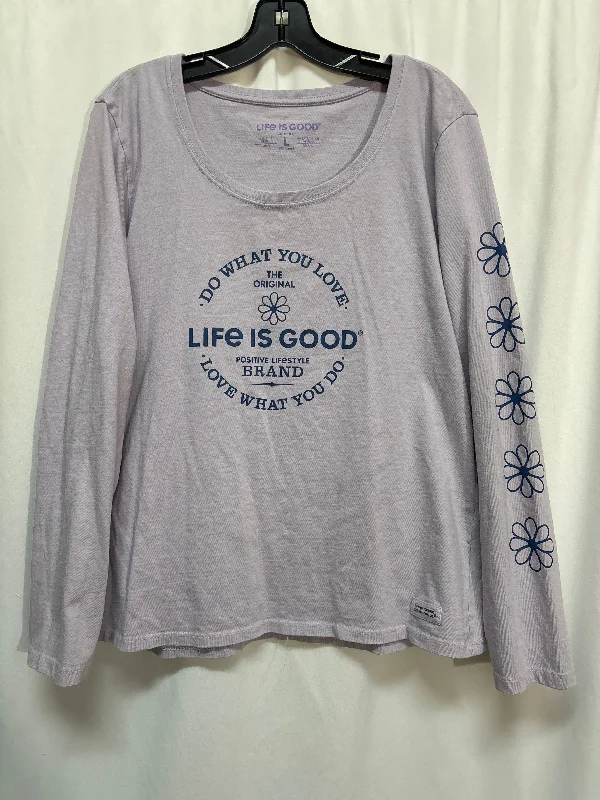 Top Long Sleeve By Life Is Good In Purple, Size: L Sporty Men's Athleisure 