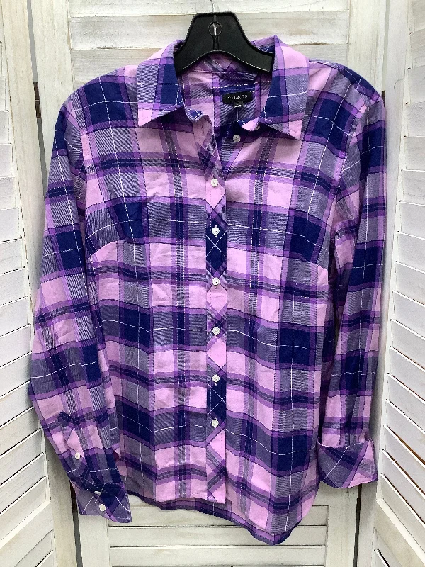 Top Long Sleeve By Talbots In Plaid Pattern, Size: Xs Sporty Men's Tennis