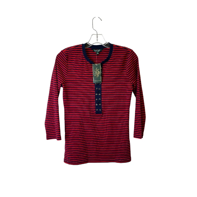 Top Ls Basic By Lauren By Ralph Lauren In Red, Size:M Cclassic Men's Tweed