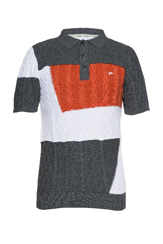 Sherwin | Sweaterknit Patchwork Polo Modern Men's Geometric