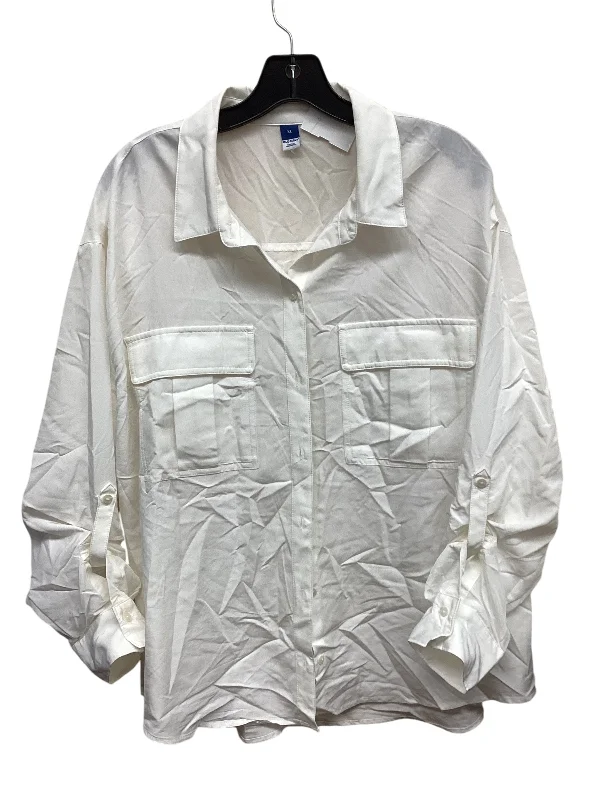 Top Long Sleeve By Old Navy In White, Size: Xl Organic