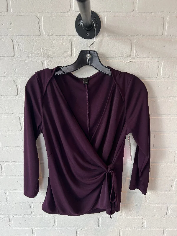 Top Long Sleeve By Ann Taylor In Purple, Size: Xs Refined Men's Velvet