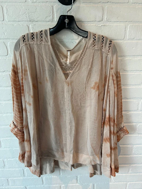 Top Long Sleeve By Free People In Tan, Size: Xs Relaxed Men's Beach