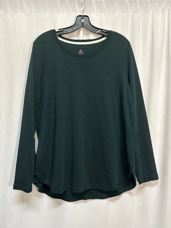 Top Long Sleeve By Isaac Mizrahi Live Qvc In Green, Size: L Streetwear Style