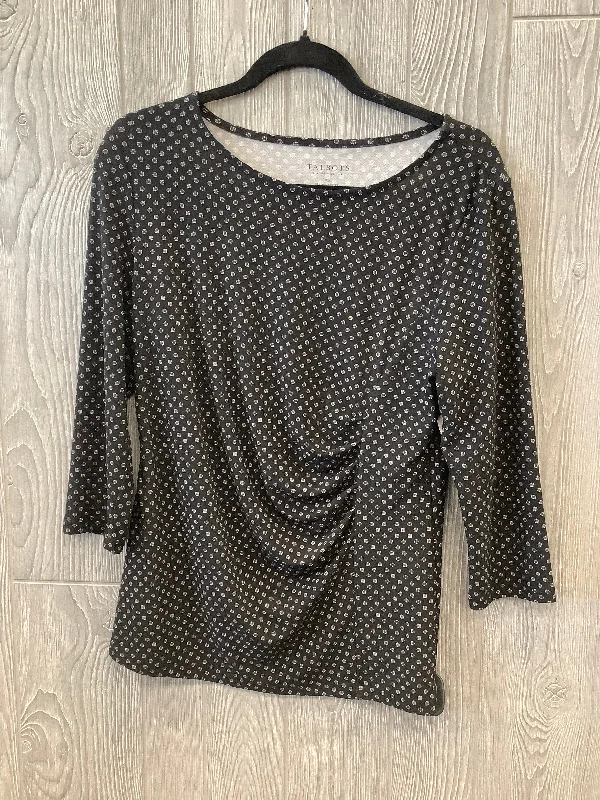 Top Long Sleeve By Talbots In Black, Size: Mp Business