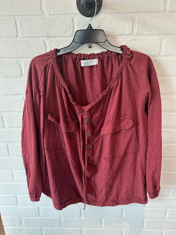 Top Long Sleeve By Free People In Red, Size: Xs Tough Men's Military