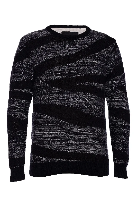 Luka | Zebra Pattern Crewneck Polished Men's Satin