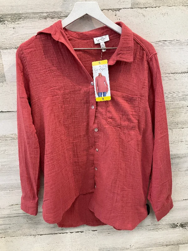 Top Long Sleeve By Jessica Simpson In Orange, Size: S Earthy Men's Sustainable 