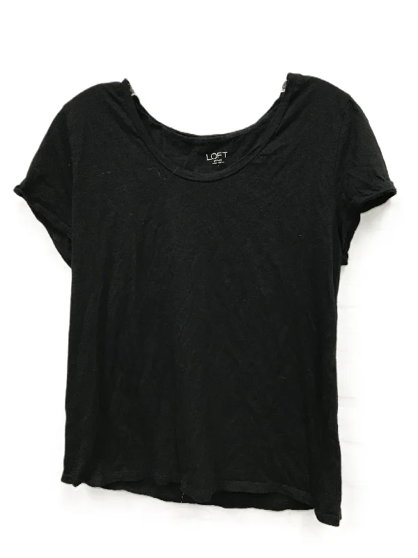 Black Top Short Sleeve Basic By Loft, Size: L Organic