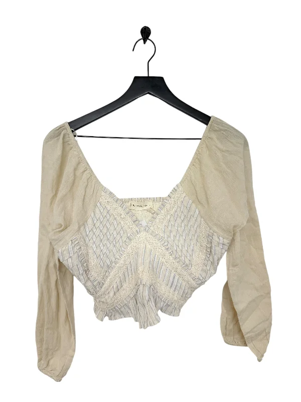 Top Long Sleeve By By Together In Cream, Size: L Monochromatic All